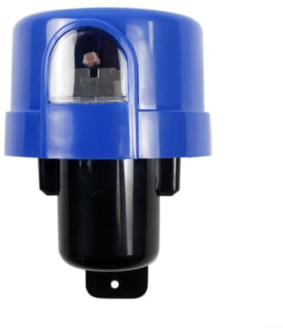 IP65 - Interruttore crepuscolare impermeabile con blocco a rotazione, 10 A 220 V, per illuminazione esterna, lampione stradale giardino, controllo automatico della luce (blu)
