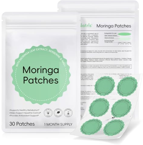 Parches de berberina de moringa, parches de moringa para mujeres y hombres, parche de equilibrio natural para todo tipo de piel, calmante suave (2 unidades)