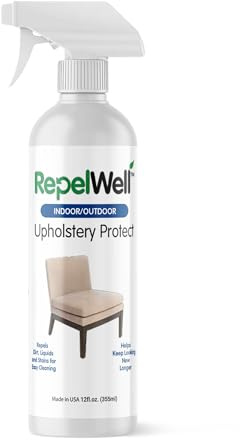 RepelWell Upholstery Protect Stain & Water Repellent Spray (12oz) Eco-Friendly, Pet-Safe Spray Keeps Your Fabric, Leather & Suede Upholstery Looking Like New