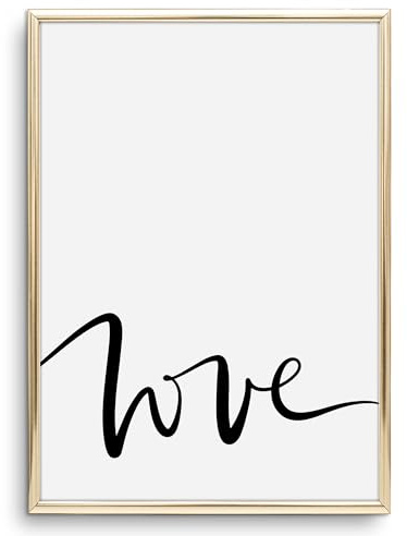 Tales by Jen Kunstdruck, Sprüche Poster: Love Handlettering | Stilvolles Premium Poster auf hochwertigem Papier | Moderne Wohnzimmer Deko schwarz weißes Wand Bild fürs Schlafzimmer | Ohne Bilderrahmen