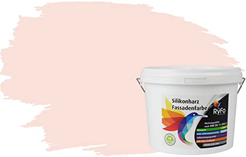 RyFo Colors Silikonharz Fassadenfarbe Lotuseffekt Trend Weißtöne Perlweiß 3l - bunte Fassadenfarbe, weitere Weiß Farbtöne und Größen erhältlich, Deckkraft Klasse 1