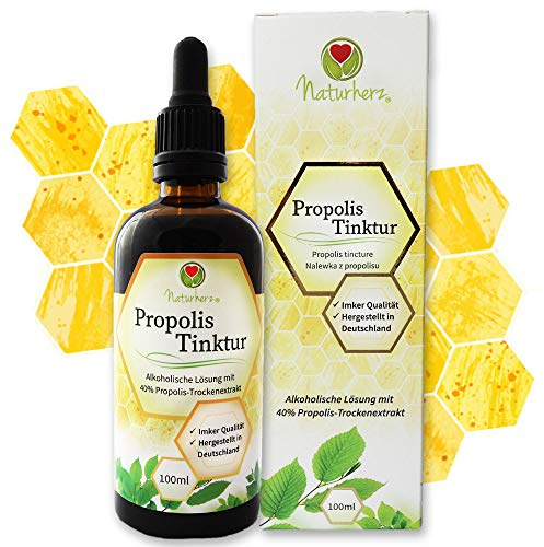 Naturherz Propolis Tinktur - hochdosiertes 40% reines Propolis - MADE IN GERMANY: Echte Imker-Qualität - 100% Natur - Apotheken-Qualität - 100 ml