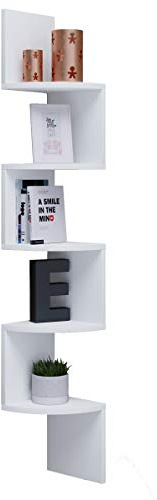 VCM Wandregal 20x20x123 cm 5 Fächer Holzwerkstoff Aufbewahrung Kompakt | Bietet strukturierten Stauraum für Bücher und CDs - Wohnzimmer oder Arbeitszimmer - für Sammler und Leseratten