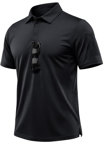 MAGCOMSEN Men's Breathable Quick Dry Golf Polo Shirt Summer Outdoor Lightweight Short Sleeved Shirts