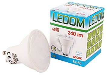10 Stück LEDOM GU10 3W SMD LED Leuchtmittel Warmweiß 3000K 240 Lumen 220-240V Ø50 Spot Strahler Einbauleuchte Energiesparlampe Glühlampe Transparent