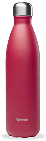 Qwetch - Bouteille Isotherme Framboise 750ml - Gourde Nomade Inox - 24h Froid et 12h Chaud - Etanche, Sans BPA & Réutilisable