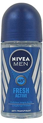NIVEA Deodorante roll-on da uomo Fresh Active, confezione da 6 (6 x 50 ml)