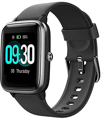 Smart Watch per telefoni Android e telefoni iOS, compatibile con iPhone, Samsung, IP68, impermeabile, per nuoto, fitness, fitness, cardiofrequenzimetro, orologio intelligente per uomini e donne (nero)