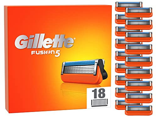 Gillette Fusion 5 Rasierklingen, 18 Ersatzklingen für Nassrasierer Herren mit 5-fach Klinge