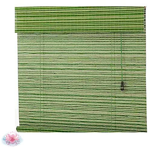 YSJX Sichtschutz Bambusrollo für Garten Türen Fenster Gazebo Fenstertüren, wetterfest Bambus Raffrollo, Rollo Seitenzugrollo Rollläden Jalousie Holzrollos mit Haken, inkl Montaematerial