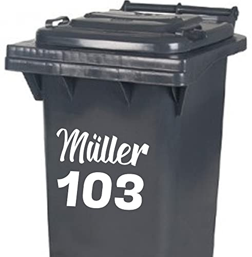 Mülltonne Hausnummer Name Wunschtext Wunsch Text Aufkleber Sticker