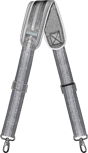ZINZ Verstellbarer Ersatz-Taschenriemen mit Dickem Polster, Graues Silber