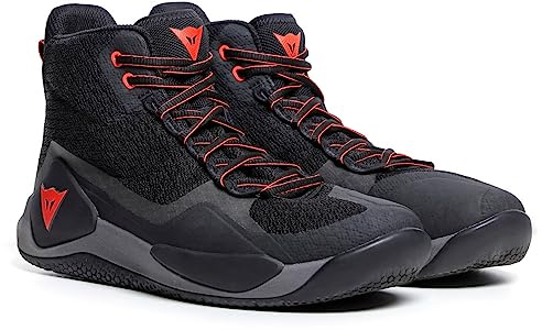 Dainese - Atipica Air 2 Shoes, Sommer Motorradschuhe, Mesh Gewebe, Schützende Verstärkungen, Groundtrax Asymmetrische Sohlen, Schuhe Für Herren, Schwarz/Fluo Rot, 45