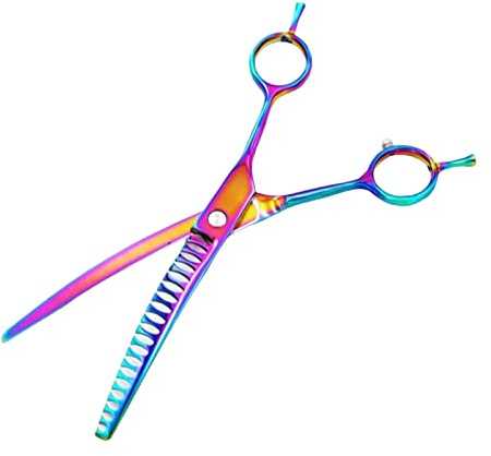 Colcolo Tijeras Chunker curvadas hacia Abajo Corte de Pelo de Acero Inoxidable Herramienta de Corte de Pelo Colorido Tijeras para Perros para el Aseo de, 7 Pulgadas