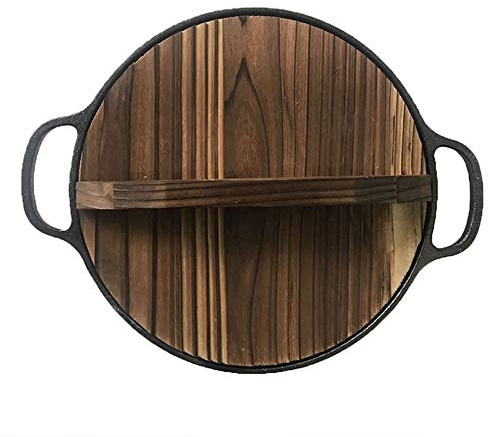 OQHAIR Sartén Sartén de Hierro Fundido sin Revestimiento Barbacoa Sartén Cocina Mini binaural Wok Cocina de inducción Cocina de Gas