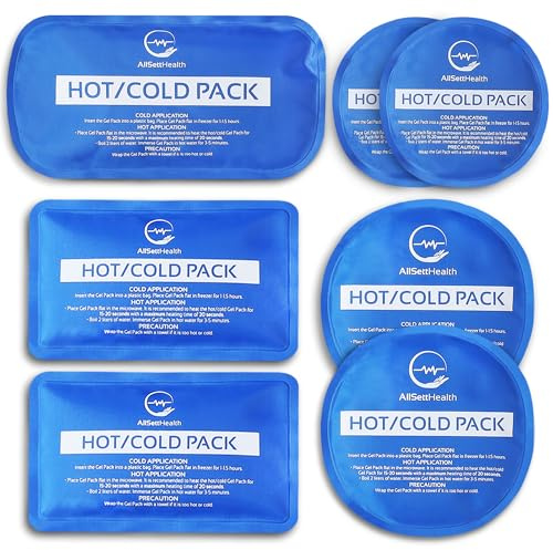 Reusable Hot and Cold Ice Packs for Injuries Reusable – 7 Piece Flexible Ice Packs in Multiple Shapes and Sizes – Multi Use Ice Pack for Back Pain Relief, Neck, Shoulder