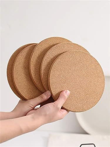 NISPOTDOR Korkuntersetzer, 6 Stück, dicke Untersetzer für heiße Gerichte und heiße Töpfe, 19,1 cm, multifunktionale Korkmatte, Küchen-Pads für Tisch und Arbeitsplatte