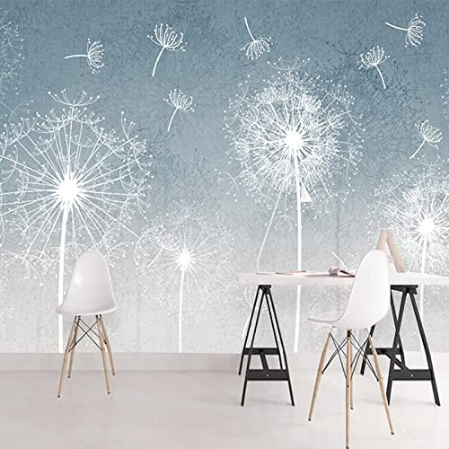 Vlies Fototapete Weißer Löwenzahn 3D Effekt Vlies Tapeten Wandtapete XXL Moderne Wanddeko Wohnzimmer Schlafzimmer Büro Flur 450 cm B x300 cm H