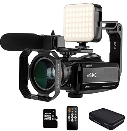 KOZWAY Caméra vidéo Caméscope de caméra vidéo 4k 60fps Az30 Caméscope numérique avec Microphone Infrared Vision Night Vision Professionnel Vlogging Caméras for Blogger