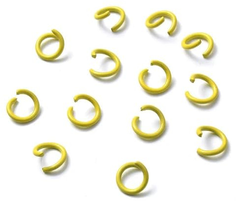 100 Stück/Lot offene Metallringe, einzelne Schlaufen aus Metall für DIY-Schmuckherstellung, Armband, Halskette, Biegeringe, geteilter Ring, 6/8/10 mm, gelb, 6 mm