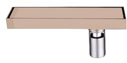 JSDQQG Bodenablauf Flach Mit Haarsieb Randablauf,Linearer Duschablauf Siphon,Rechteck Duschrinne Gitter Deckel,Side Drainage,6.8 * 60cm