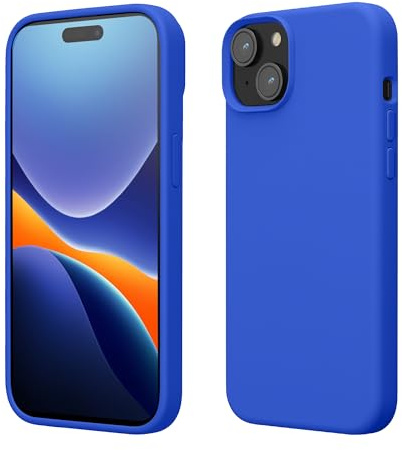 kwmobile Handyhülle für iPhone 15 Hülle, für iPhone 15 Case - Hülle Silikon - kabelloses Laden - Baltik Blau