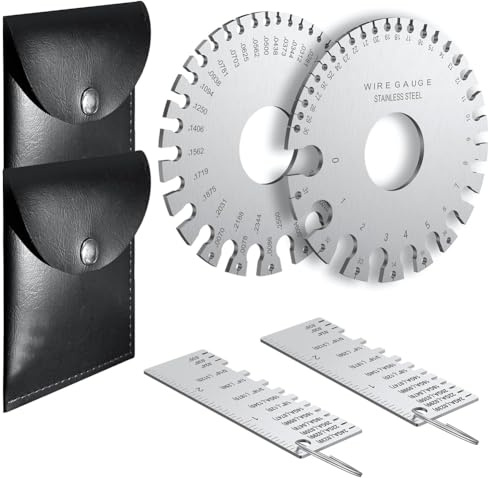 KEALBAUS Professional Wire Gauge Measuring Tool, Metal Gauge Thickness Tool, Thickness Gauge and Double-Sided Round Plate Gauge B