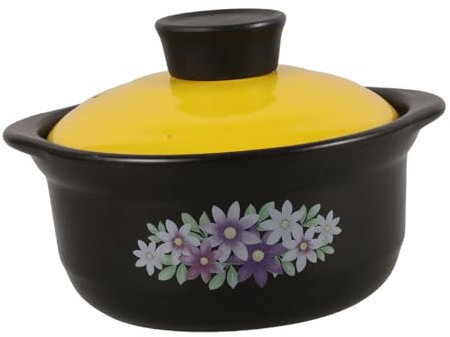 Cazuela de Barro 1, 3l de Arcilla Doble Asa para Cocinar