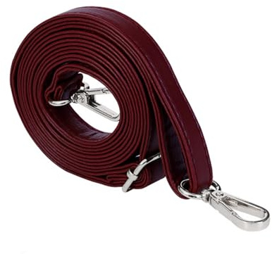 Blausky Verstellbarer PU Schultergurt,Schulterriemen aus Leder,Damen Taschengurte,Taschenband,Umhängetasche Taschenriemen,Damen Zubehör,für Taschen Handtaschen,Weinrot+Silber,140cm x 24 mm