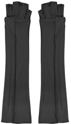 Amagogo Gants Longs, Gants de Cyclisme, Gants Respirants antidérapants sans Doigts, Gants de Jeu pour Le Travail, l'escalade, Le Jeu de Piano, Noir