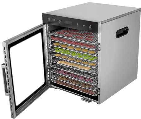 YNAADYH dehydrator, flera våningar torkrum dehydrator för mat för hem rostfritt stål torkutrustning torkutrustning torkare frukttork 30–90 ℃ (A3 10 våningar)