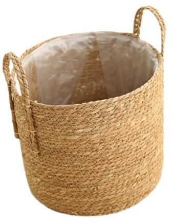 F Fityle Cesta Tejida para Maceta, contenedor de Cubierta para Maceta, Cesta Tejida para Plantas, Soporte para Maceta para alféizar de Ventana, Patio, jardín y, L