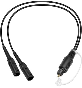 GELRHONR 1 in 2 Out Digital Optical Audio Cable Splitter,1 Male to 2 Female Toslink Digital Fiber Optic Audio Splitter für TV, DVD, HDTV, Zuhause, Soundbar, Verstärker,30CM