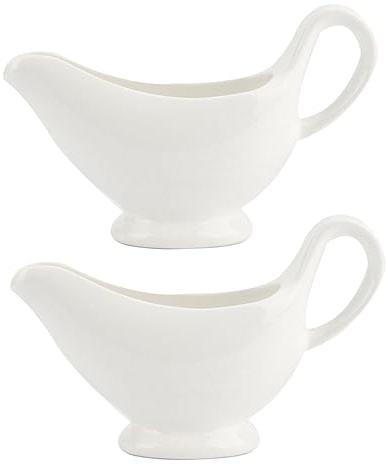 Holibanna Salseras de Porcelana de 110 Ml Asa para Aderezos y Condimentos en Cocina y Picnic, Juego de 2 Recipientes para Salsa y Crema