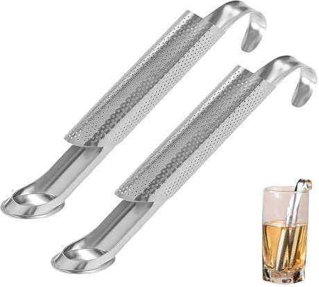 2 pezzi diffusore di tè in acciaio inox, filtro da tè per tè sfuso, filtro da tè a maglia fine con manico a gancio, in acciaio inox per tè, rosa, caffè, spezie