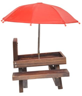 Milisten 1 Ensemble Table de Nourriture pour Écureuils avec Parasol Distributeur de Fruits pour Écureuils pour Extérieur Jardin Support de Nourriture Pratique et Oiseaux