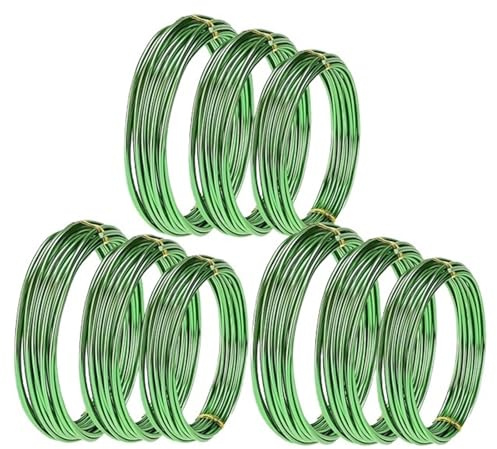 Alambre de Aluminio para Bonsái 9 rollos de alambre de aluminio for entrenamiento de bonsáis, 3 tamaños (1,0 mm, 1,5 mm, 2,0 mm), 45,7 m (147 pies)