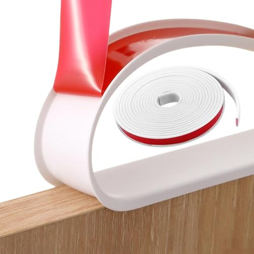 Rayakt 18mm*5m Furniture Edge Banding, U-Shape White Self-Adhesive Edge Trim, Edging Strip, Board Quadrant Trim, Edging Tape for Cabinets, Wardrobes, Tables,Kitchen, Bathroom