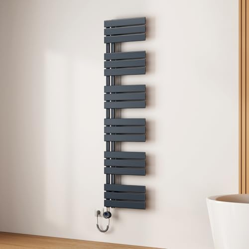 EMKE Scaldasalviette Elettrico 160x40 cm Antracite,800 W | Porta-Asciugamani Riscaldante con Termostato WiFi,Termoarredo Elettrico per Bagno