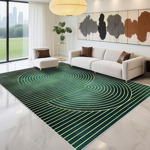 Kunsen Sängmattor Dubbelsäng Shed Resistant 120 x 200 cm, grön Moderna randiga mönster för vardagsrummet