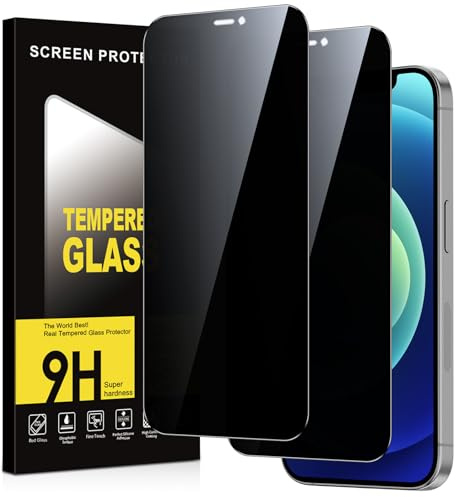 Micnkifo Verre Trempé pour iPhone 12 mini Anti Espion 2 Pièces,Anti-Espion Film de Protection D'écran,Dureté 9H Anti-Rayures Sans Bulles Anti-Spy Privacy Confidentialité Protecteur Vitre
