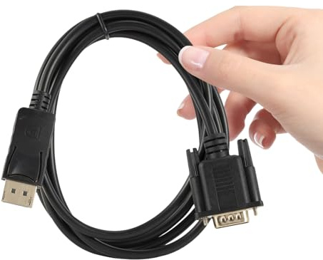 jojofuny Câble Displayport vers Vga 1,8 M pour Ordinateur Portable et Moniteur, Connecteur Plaqué Or, Câble Haute Vitesse, Compatible Projecteur, Transmission HD, Usage Multimédia