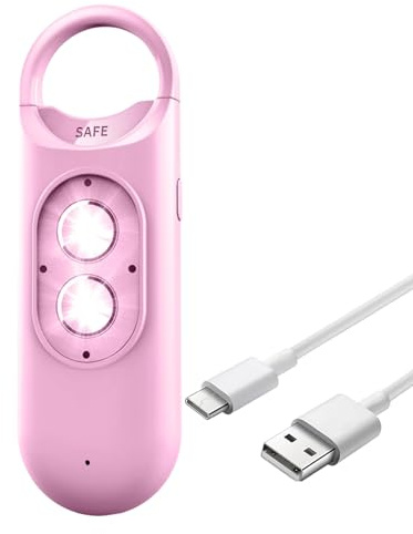 Alarme de sécurité personnelle – Alarme Lumineuse stroboscopique | Auto-défense Aĺarm, 130dB Petit Dispositif de sécurité Portable pour Femmes Famille Amis Filles épouses sœurs, Protection d'u