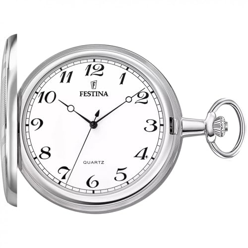 Festina Orologio da Tasca Uomo con Catena - Acciaio Inossidabile 316L - Movimento al Quarzo - Stile Classico, Vintage ed Elegante F2022/1