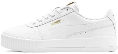 PUMA Women's Carina Lux L Trainers, Puma White-Puma White, 4 UK