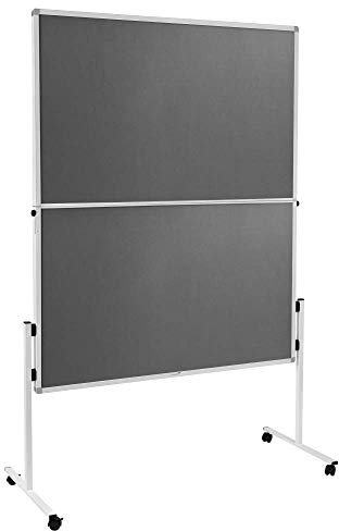 Legamaster Economy klappbare Moderationswand grau | Tafelformat 1200 x 1500 mm, Filz, grau, klappbar