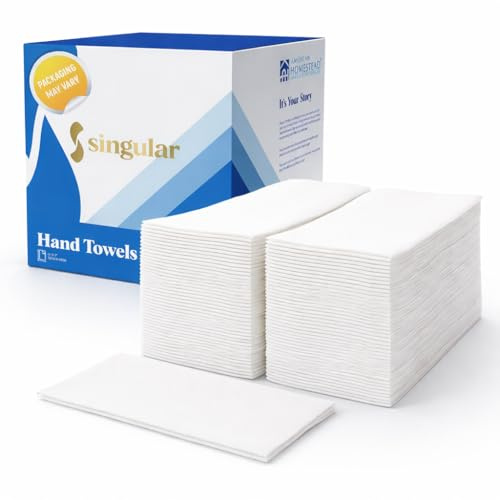 AMERICAN HOMESTEAD Disposable Hand Towels for Bathroom - White LinenLike Guest Napkins - Ideal Paper Dinner Napkins or Bathroom Towels for Guests - 100 Count - Smooth - 15.5 x 12