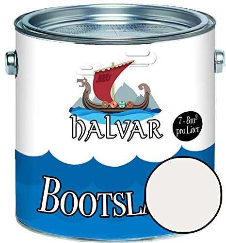 Halvar 2-K MATT Yachtlack Weiß/Grau/Schwarz RAL 9001-9018 Bootslack für GFK/Polyester/Kunststoff 2-Komponenten Lack inkl. Härter (1 L, RAL 9016 Verkehrsweiß)