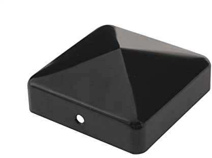 Chapeau pyramide noir pour poteau bois - 7x7