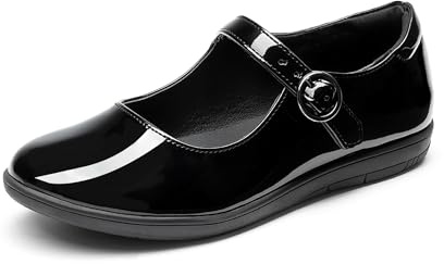 DREAM PAIRS Ragazze Mary Jane Ballerine Ballerine Scarpe Uniformi Scolastiche,Size 32,Nero/Vernice/Pu,KFL217